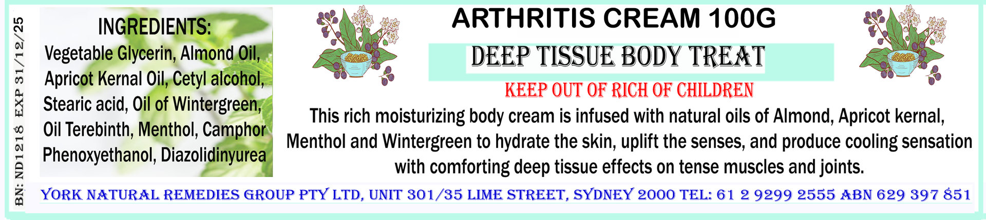 Arthritis Cream