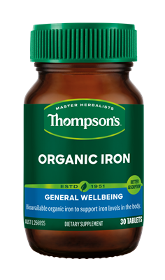 Organic Iron 24mg 30 tablets