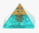 Aquamarine and Gold Orgone Pyramid